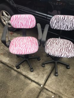 Zebra Designed Office Chairs $25 EACH or $35 BOTH