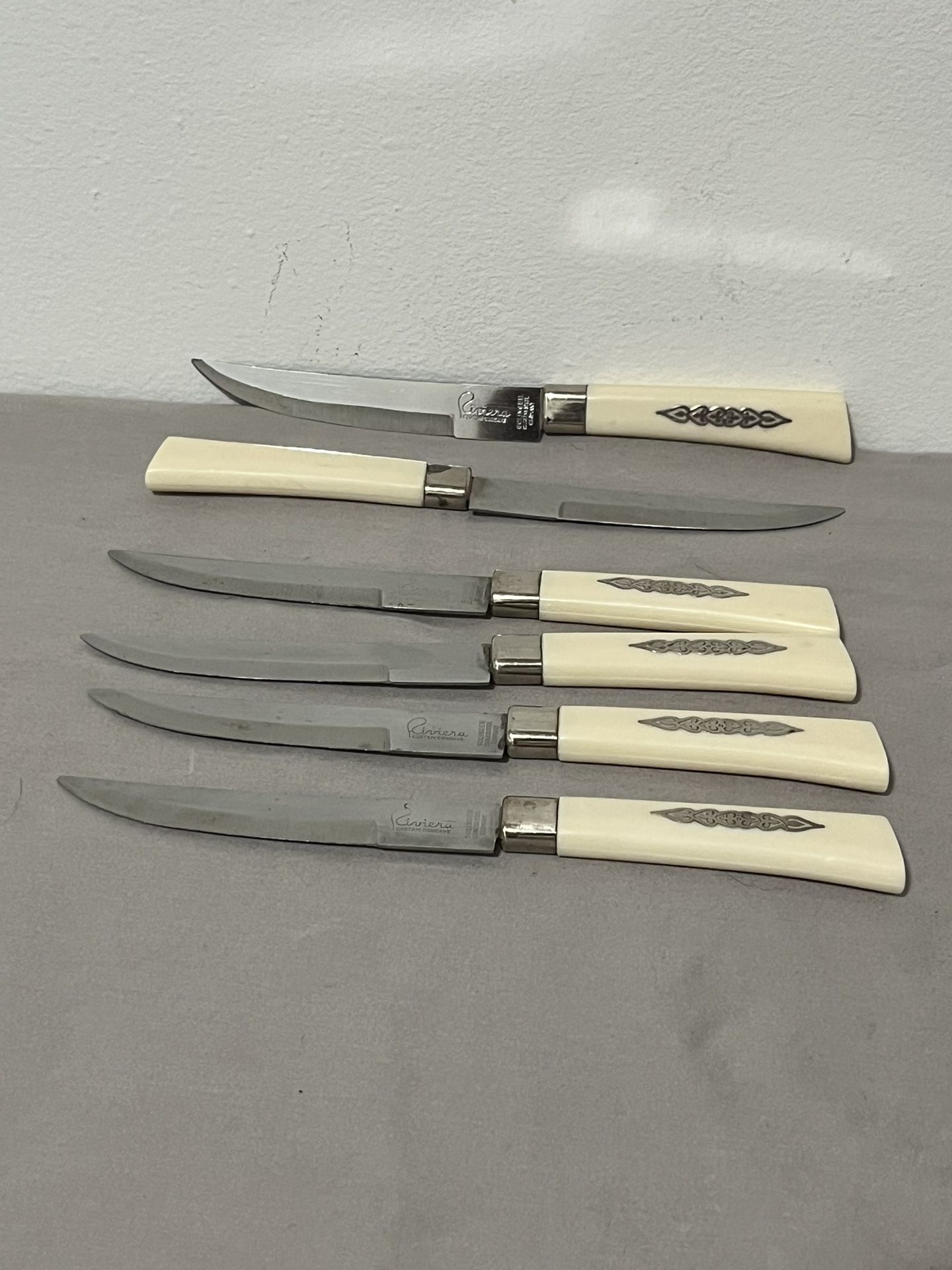 6 Riviera Concave steak knifes made in Solingen, Germany