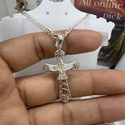 925 Sterling Silver Holy Spirit Chain And Pendant 24”chain