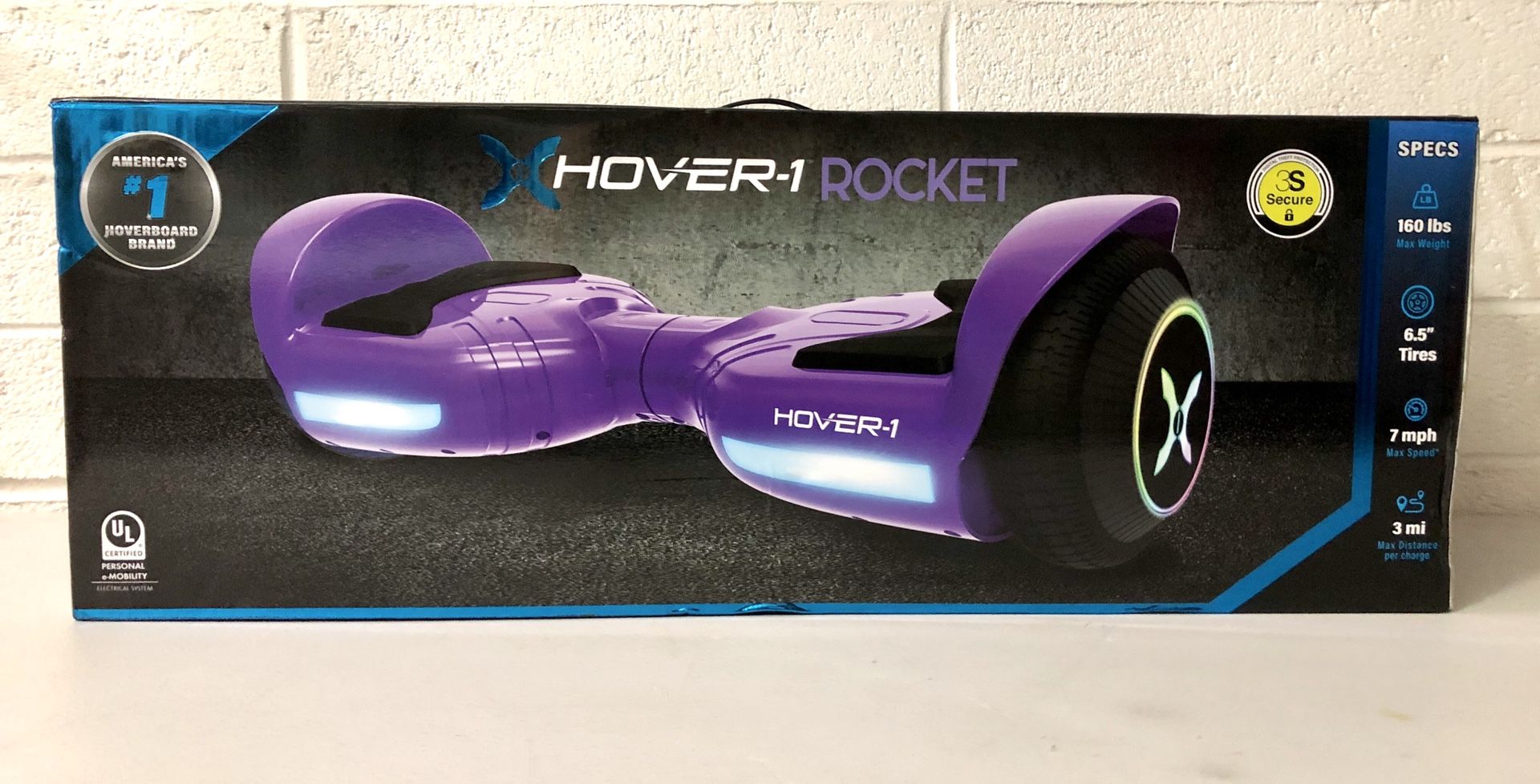 ••• NEW: Hover-1 Rocket Hoverboard w/ LED Headlights, 7 MPH Max Speed, 160 lbs Max Weight, 3 Miles Max Distance - Purple•••