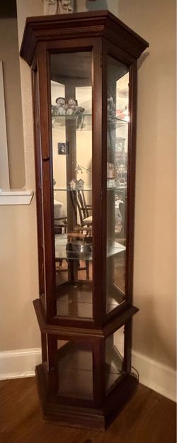 Cherry corner curio cabinet