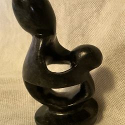 Vintage Hand-Carved Zimbabwe Shona Mother & Child Stone Sculpture Fair Trade 4.25”   Authentic hand-carved Shona stone sculpture from Zimbabwe, depict