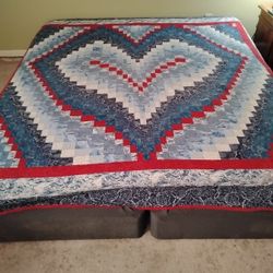 King Size Hand Assembled/Machine Stitched Quilt