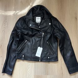 Abercrombie & Fitch Genuine Leather Moto Jacket 