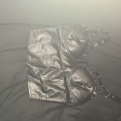 Black Faux Leather Corset Top Size 1X