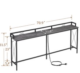 Industrial Console Table with Power Outlet