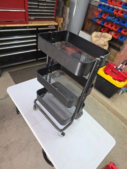 3-Tier Rolling Utility Cart, Storage Organizer