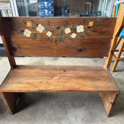 Wood Bench 51.5”W x 18.5” D x 48”H