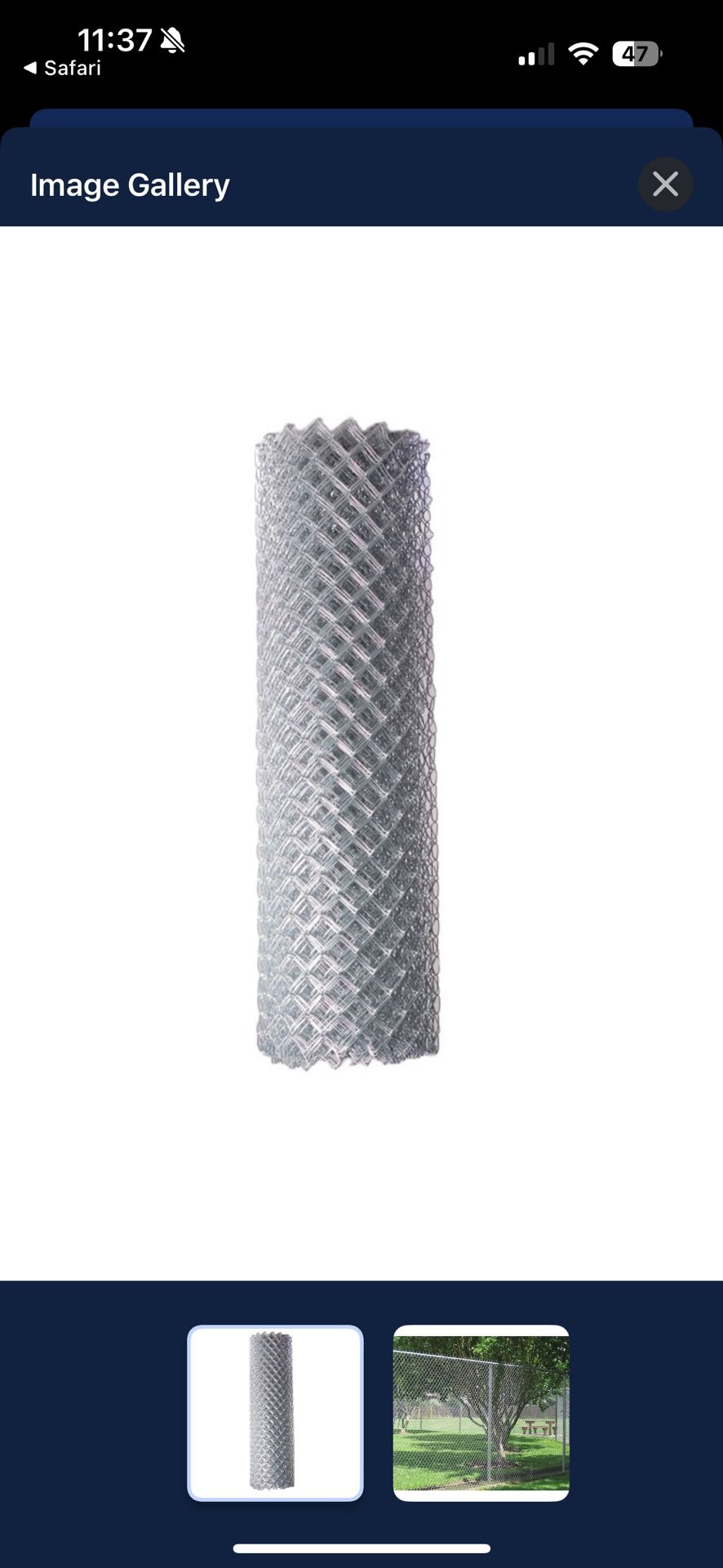 Chain Link Fence Roll 50ft X 6ft Tall. 11 Gauge