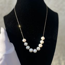14k Gold Freshwater Pearls Necklace 