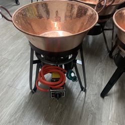 Cazo De Cobre Mexicano Mediano Con Vase I Quemador En Especial 