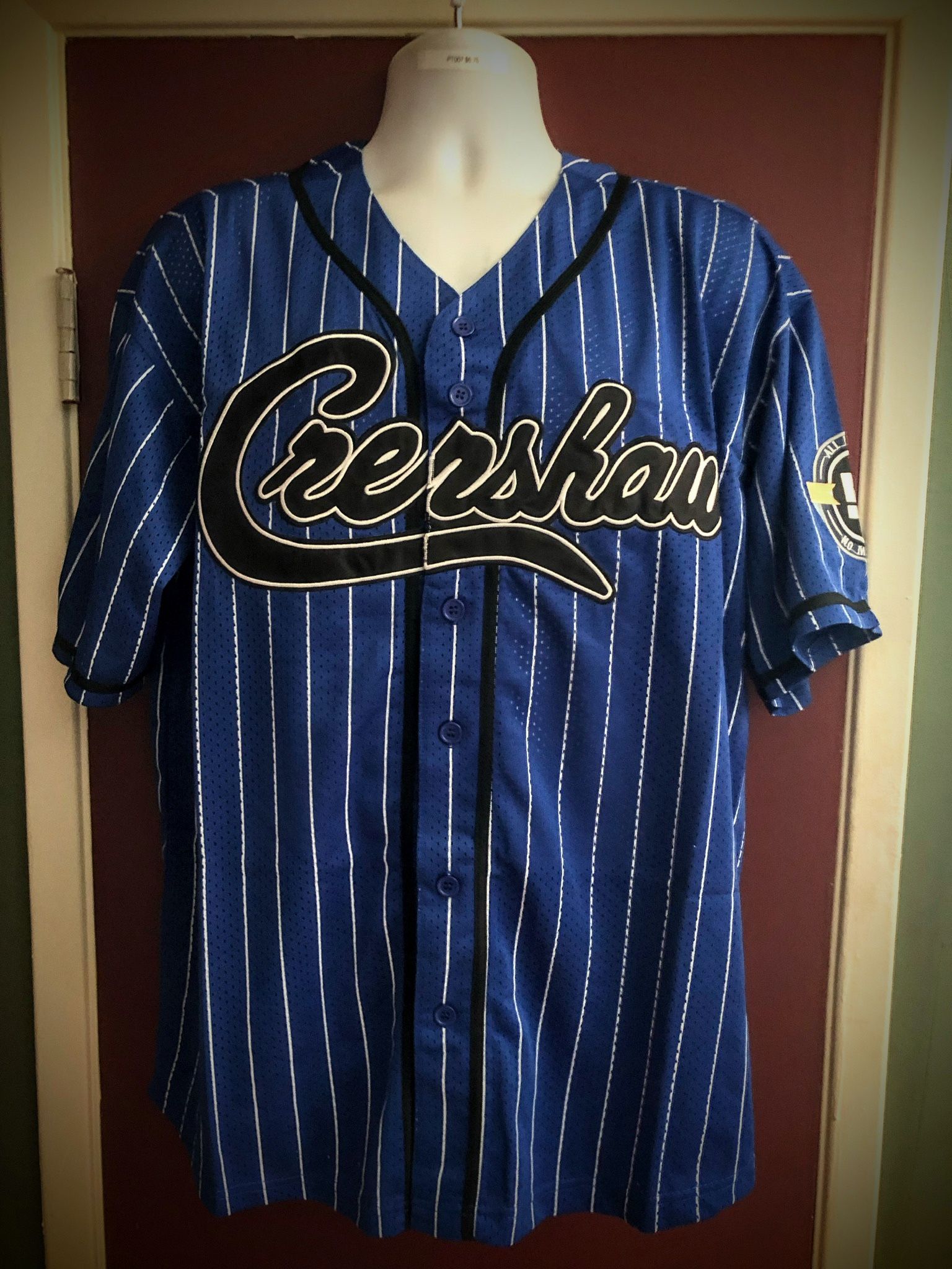 Crenshaw Victory Lap Nipsey Hussle Pinstriped Blue Baseball Jersey