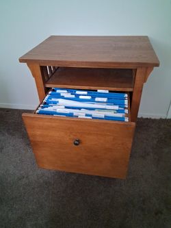 Wooden Nightstand with Cabinet Door