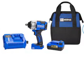 Kobalt 24-volt Variable Speed Brushless 1/2-in Drive Cordless Impact Wrench (Battery Included and Charger Included)