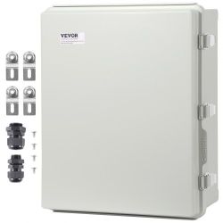 VEVOR Outdoor Electrical Junction Box, 20.87 x 16.92 x 7.87 in, ABS Plastic Electrical Enclosure Box with Hinged Cover Stainless Steel Latch, IP67 Dus