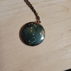 Big Dipper Teal Locket Necklace 