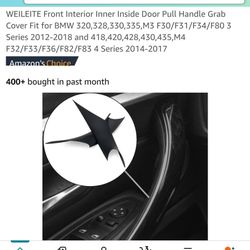 WEILEITE Front Interior Inner Inside Door Pull Handle Grab Cover Fit for BMW 320,328,330,335,M3 F30/F31/F34/F80 3 Series 2012-2018 and 418,420,428,430