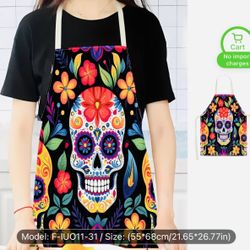 Día De Los Muertos Apron Halloween  Skull 💀 