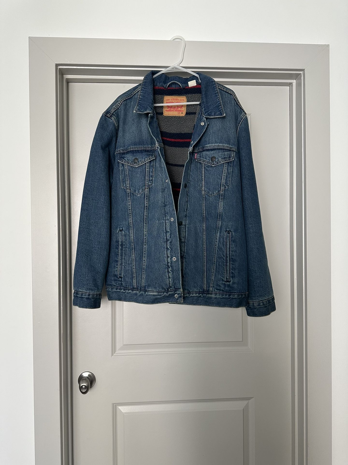 Levi’s Striped Sherpa-Lined Denim Jacket - XXL
