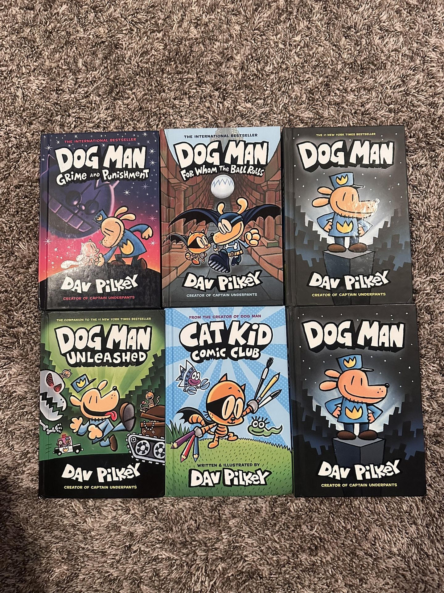 5 Dogman Books And 1 Cat Kid Book