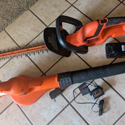 Black & Decker cordless leaf blower and trimmer