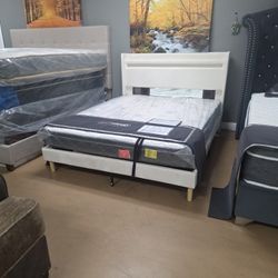 Queen Bedframe With L.E.D And Mattress Im Queen Size 