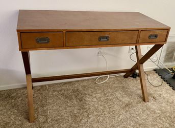 Wooden Writing Desk with Drawers – Solid & Stylish