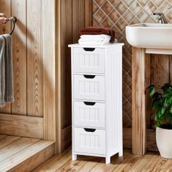 ZENY Bathroom floor storage cabinet with 4 drawers for bedroom, bathroom, hallway