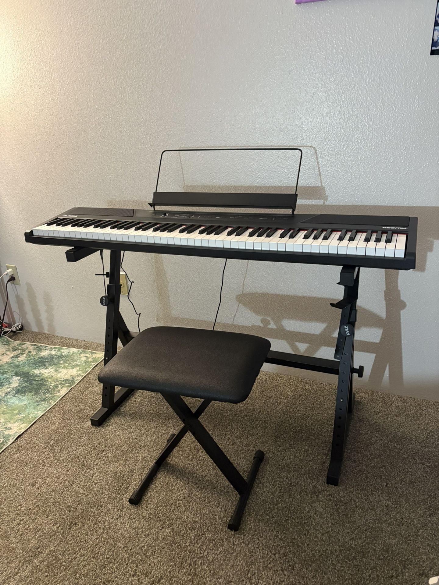 Digital Piano Keyboard Set 88key Alesis Recital. Everything Included