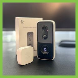 2K Wireless Smart Doorbell Camera – HD Night Vision + Rechargeable + WiFi