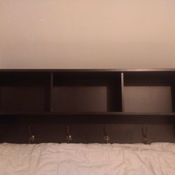 Wood And Solid Hanging Clothes Compartment With Shelf 
