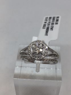 10 K W Gold Ladies Diamond Engagement Ring Set 0.50 ct