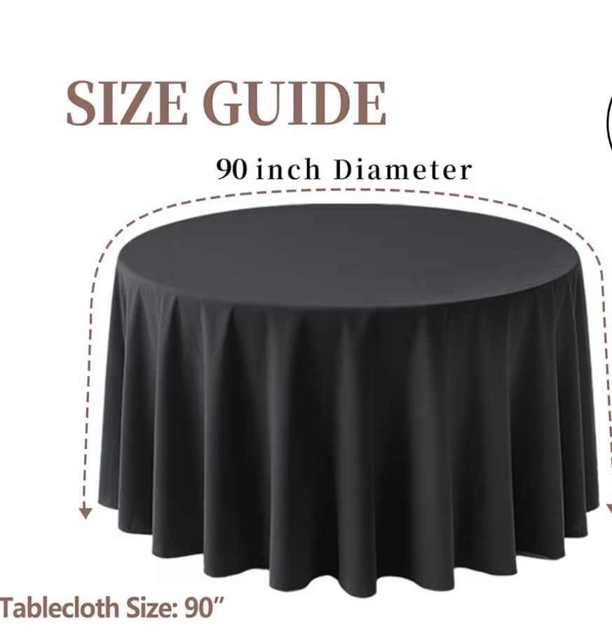 Black Round and Fitted Table Covers 