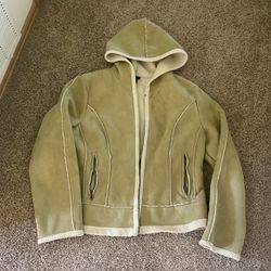 Suede/Sherpa Hooded Jacket