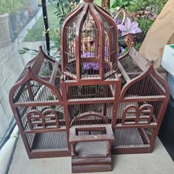 Vintage Wooden Bird Cage