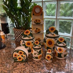 Juego de cocina de girasoles