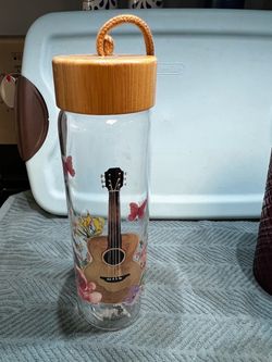 Glass Water Bottle with Bamboo Lid