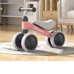  Baby Balance Bike for 1 Year Old Girl Gifts, 10-24 Month Toddler Balance Bike, 4 Silent Wheels Pre-School First Ride On Toys, 1st Birthday Gifts