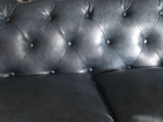 Blue Leather Couch