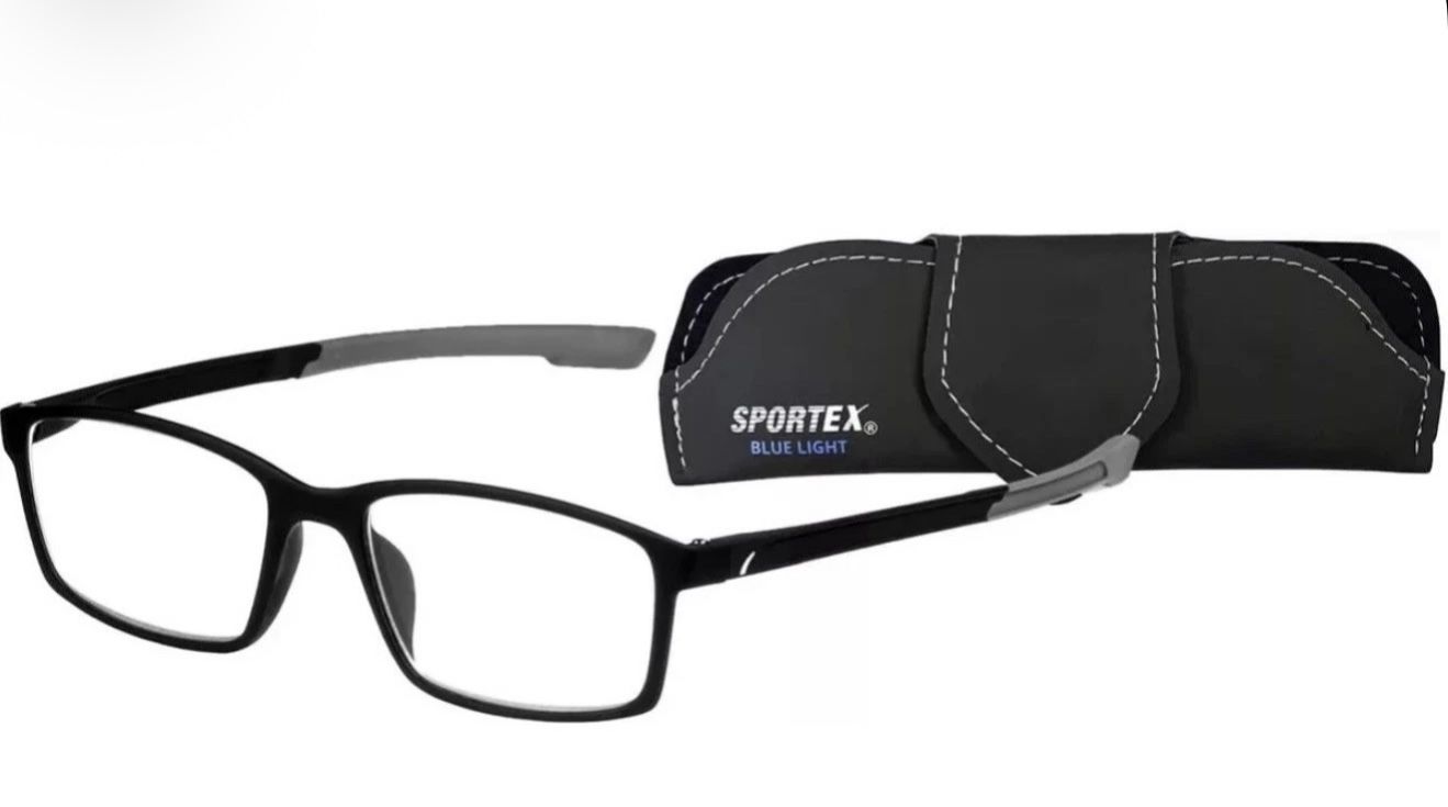 SPORTEX SAV +2.75 Men's EAR4149Blue Light Reading Glasses - Flexible, Durable