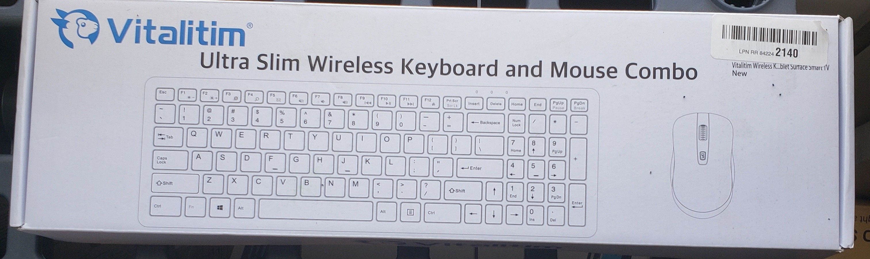 Vitalitim Rechargeable Wireless Keyboard,Thin Ultra Slim Portable Laptop Keyboard with Wireless Connection and Numeric Keypad Support Laptop Desktop