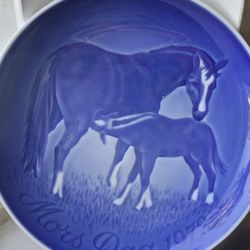 Bing & Grøndahl (B&G) Denmark Mother’s Day Plate – 1972 – Blue & White