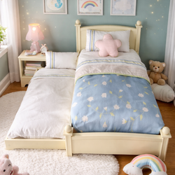 🛏️ American Girl Trundle Bed + Floral Bedding Set #5589 (Retired)