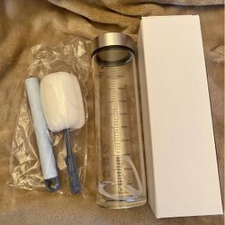 (6) 500ML Glass Water Bottles with Bottle Cleaner