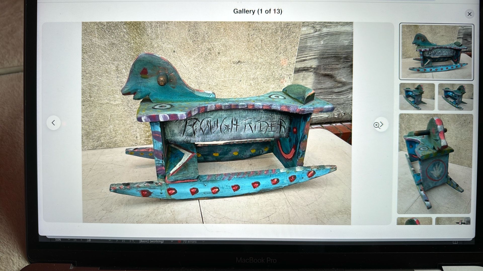 “Rough Rider” Hand Painted Child Rocking Horse