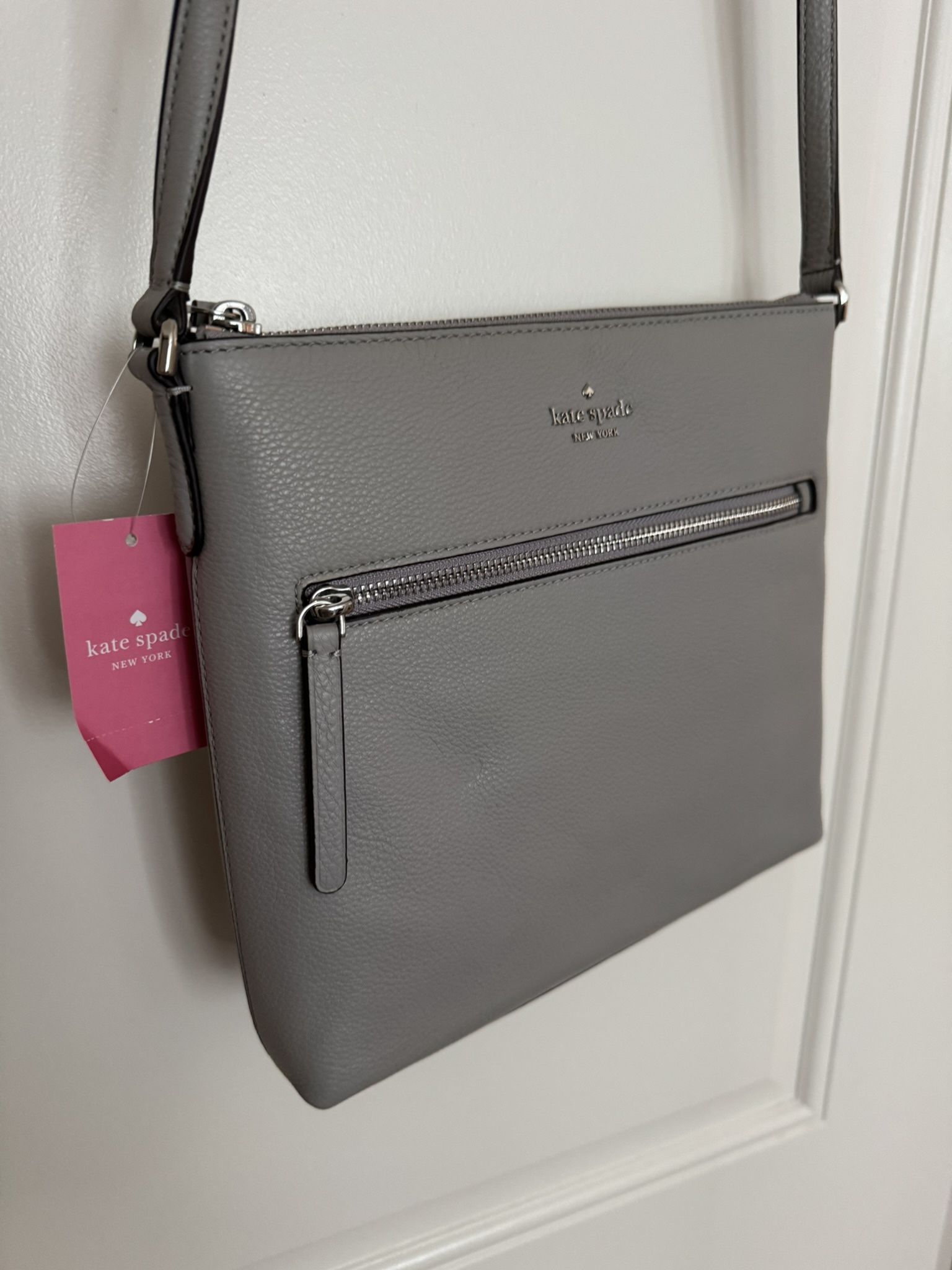 Kate Spade Grey Crossbody Leather Handbag - BRAND NEW with Tags