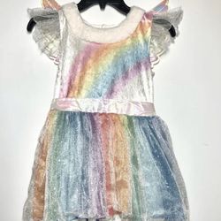 Rainbow Unicorn Kids 2pc Costume Hyde and Eek Dress Wings SMALL
