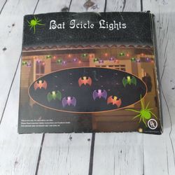 Bat Icicle Lights Halloween Decor.