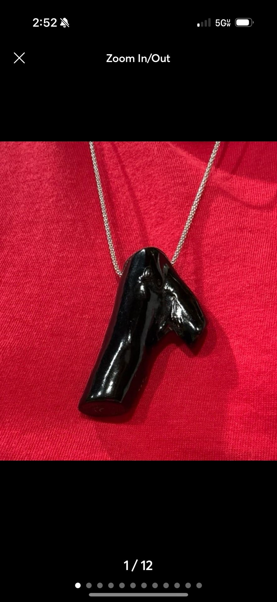 vintage black Coral Natural Branch pendant