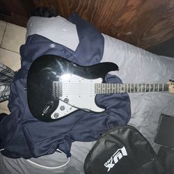 LyxPro electric guitar, black